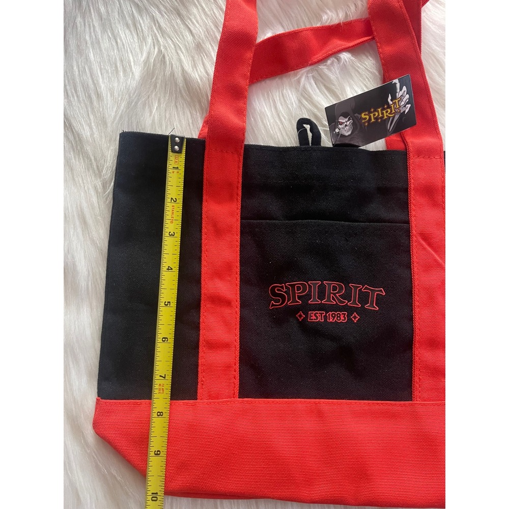 Spirit Halloween Black And Orange Canvas Mini Tote New - Picture 3 of 4